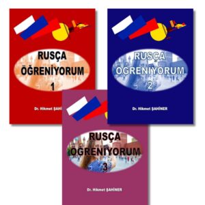 Rusça Öğreniyorum 3 kitaplık setin kapak görseli. A1, A2 ve B1 seviyelerini kapsayan başlangıç seviyesi Rusça eğitim seti.