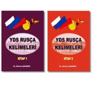 YDS Rusça Kelimeleri 2 kitaplık setinin kapak görseli. B1-C1 seviyesi 8700 kelime içeren YDS hazırlık seti.