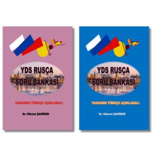 YDS Rusça Soru Bankası 3 2 kitaplık setinin görseli. Tamamı açıklamalı çözümlü YDS kelime ve gramer soru bankası.