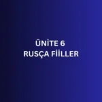 ÜNİTE 6 RUSÇA FİİLLER